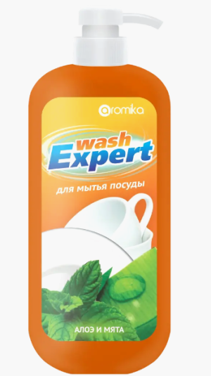 "WASH EXPERT" Гель д/посуды 1100мл Алоэ и Мята
