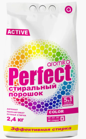 Порошок стиральный "PERFECT AROMIKA"  COLOR ПП пакет 2.4кг