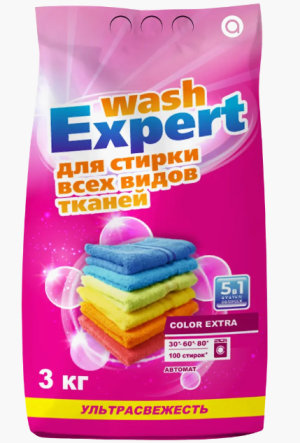 Порошок стиральный "WASH EXPERT" COLOR  automat ПП пакет 3кг