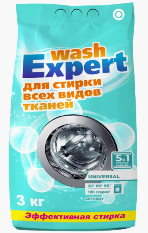 Порошок стиральный "WASH EXPERT"   UNIVERSAL automat ПП пакет 3кг