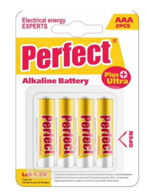 Батарейки  PERFECT LR03, AAА SIZE(1.5V), 4РСS/BLISTER CARD