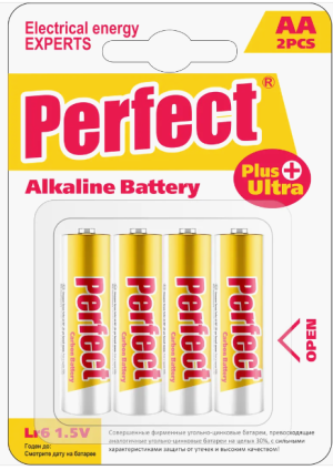 Батарейки  PERFECT LR6, AA SIZE(1.5V), 4РСS/BLISTER CARD