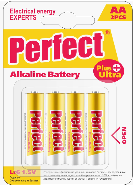 Батарейки  PERFECT LR6, AA SIZE(1.5V), 4РСS/BLISTER CARD