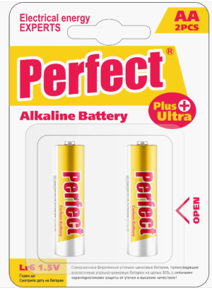 Батарейки  PERFECT LR6, AA SIZE(1.5V), 2РСS/BLISTER CARD