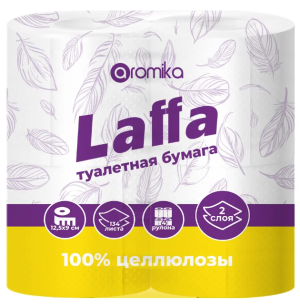 Туалетная  бумага  двухслойная белая  "LAFFA" 4шт