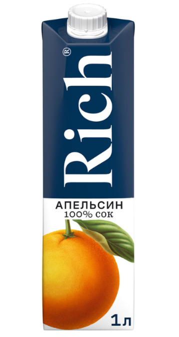 Сок Рич Апельсиновый сок с мякотью 100% 1л