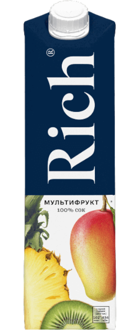 Сок Рич Сок  из смеси фруктов Мультифрукт  100% 1л