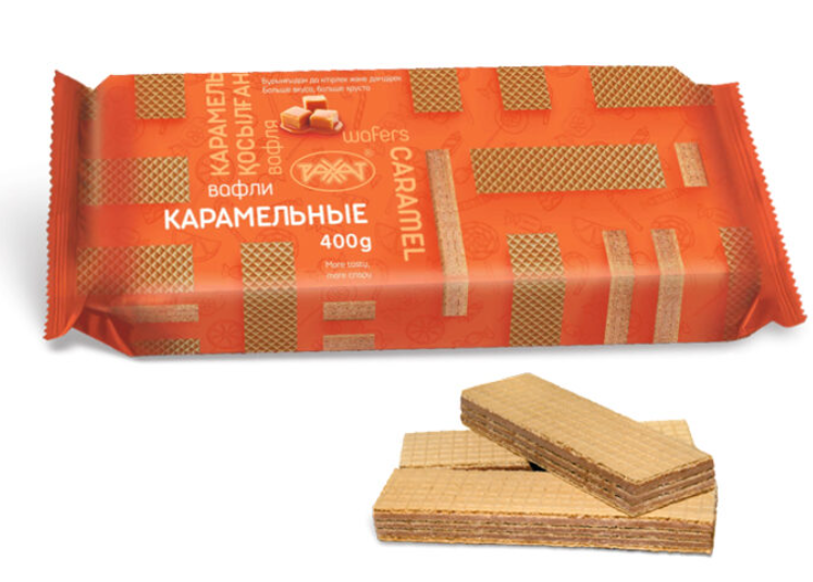 Вафли Карамельные 400гр Рахат