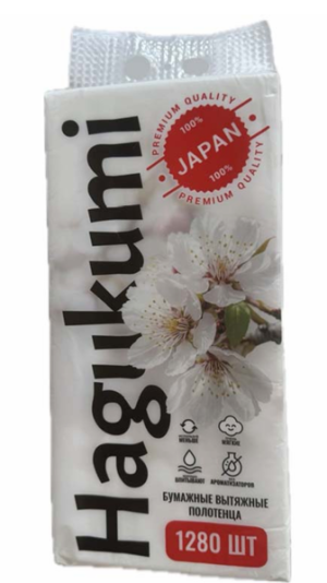 Салфетки Hagukumi, бумажные четырехслойные 320л