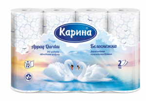 Туалет.бумага "Белоснежка" 2слойные, 12рулонов  Карина