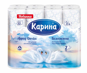 Туалет.бумага "Белоснежка" 2слойные, 32рулонов  Карина