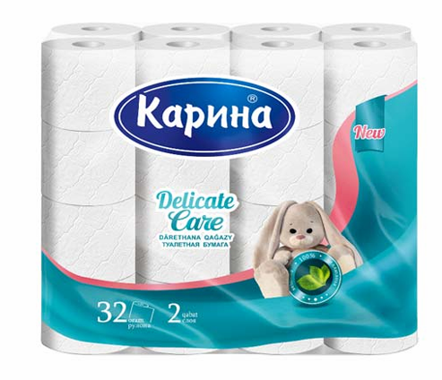 Туалет.бумага «Delicate Care» Зайчик 2слоя, 32рулонов  Карина