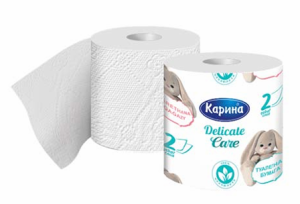 Туалет.бумага Карина «Delicate Care» Зайчик 2слой, 1рулон