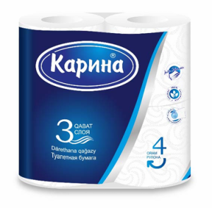 Туалетная бумага «Карина» 3слоя 4рулон