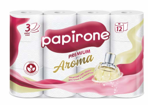 Туалетная бумага «Papirone Aroma» 3слоя 12рулон.