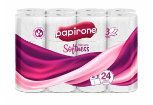 Туалетная бумага «Papirone» 3слоя 24рулон.