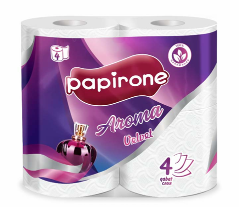 Туалетная бумага «Papirone Aroma» 3слоя 4рулон.