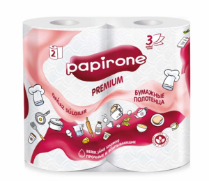Бумажное полотенце «Papirone» 3слоя, 2рулона