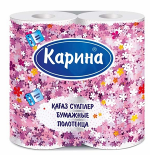 Бумажные полотенца «Карина» 2слоя, 2 рулона