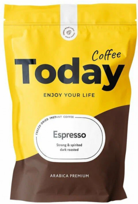 Today Espresso сублимированный 75гр (100%Арабика) дойпак