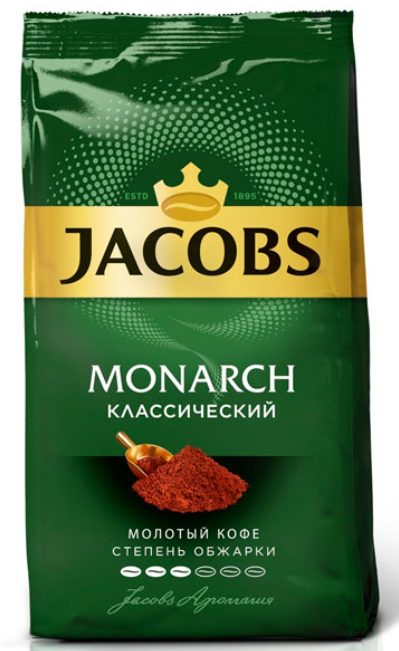 JACOBS MONARCH КОФЕ КЛАССИЧЕСКИЙ МОЛОТЫЙ 230гр