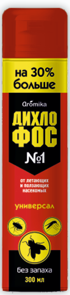 ДИХЛОФОС "АРОМИКА" от летающ.и ползающих 300 мл Красный