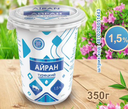 Айран 1,5% 350 гр	"Садовое"