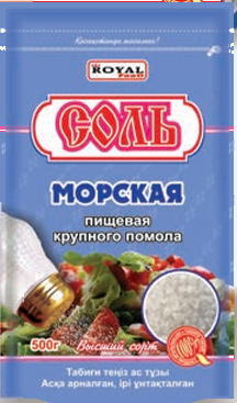 Соль морская крупного помола 500гр Роял м/у