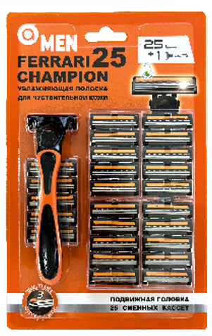 FRESH FOR MEN бритв. станок FERRARI CHAMPION 1 ручка+25 кассет (карта) Men