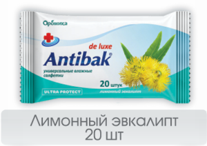 Антибактериальные Antibak 20шт лимонный эвкалипт