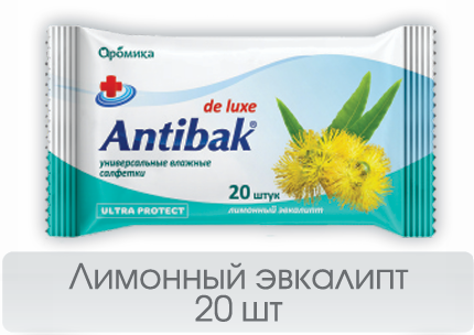 Антибактериальные Antibak 20шт лимонный эвкалипт