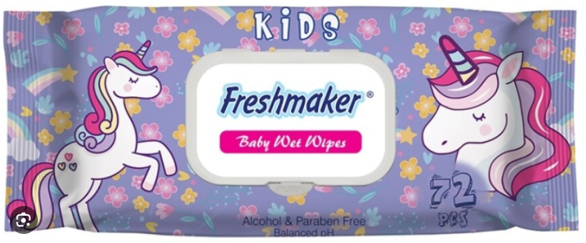 Влажные салфетки Freshmaker ромашка 72шт с крышкой