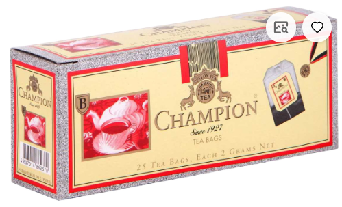 Champion Пекое 25шт, черный листовой пакетированный чай