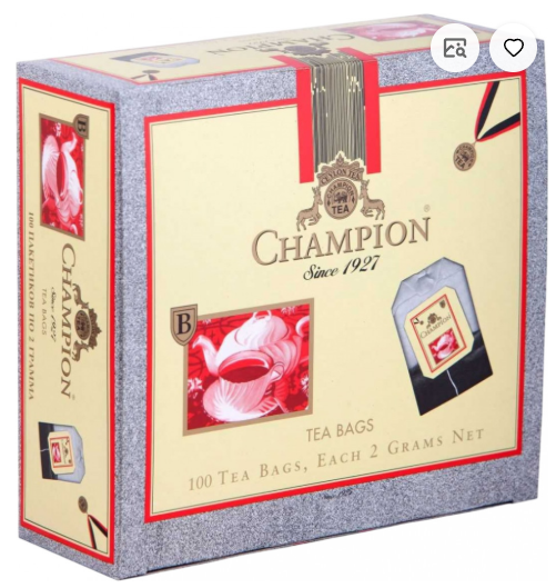 Champion Пекое 100шт, черный листовой пакетированный чай