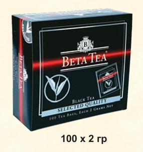 BETA SELECTED QUALITY 100шт, черный гранулированный чай пакетированный