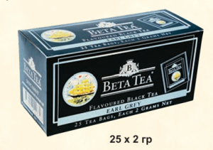 BETA EARL GREY 25шт черный листовой чай с бергамотом пакетированный