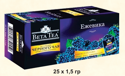 Beta Tea 25шт черный мелколистовой чай с ароматом ежевики пакетированный