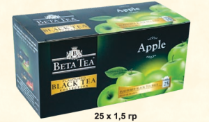 Beta Tea 25шт черный мелколистовой чай с ароматом яблока пакетированный