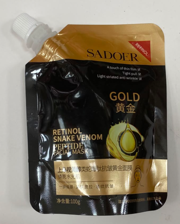 Гелевая маска-пленка 100гр SADOER Retinol Snake Venom Peptide Gold