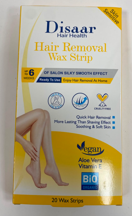 Восковые полоски Disaar Hair Removal Wax Strip для депиляции 20шт