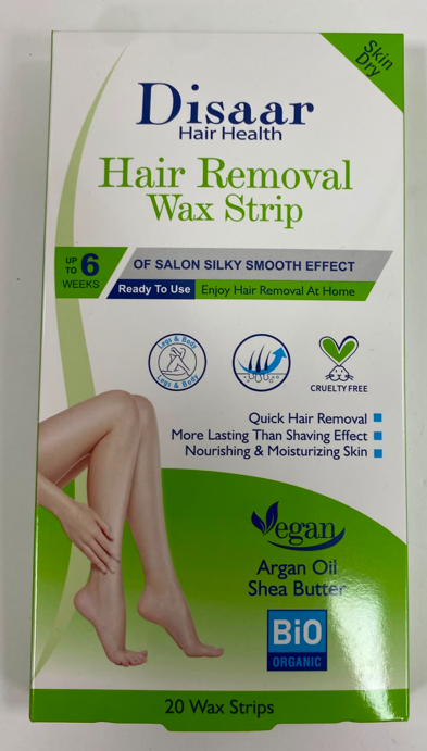 Восковые полоски Disaar Hair Removal Wax Strip для депиляции 20шт