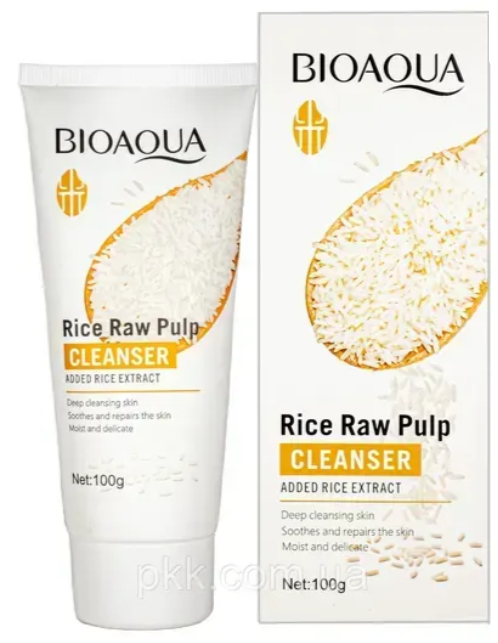 Очищающая пенка для умывания 100гр BIOAQUA Rice Raw Pulp Cleanser