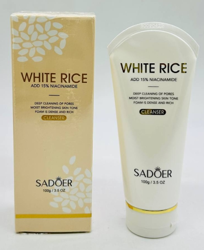 Очищающая пенка для лица 100гр Sadoer White Rice Niacinamide Cleanser