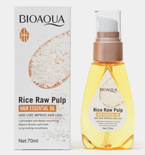 Bioaqua Rice Raw Pulp масло для сухих, ломких волос 70мл