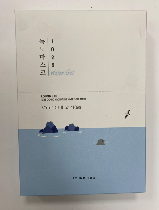 Набор из 10 увлажняющих гелевых масок для лица Round Lab 1025 Dokdo Hydrating Water Gel Mask