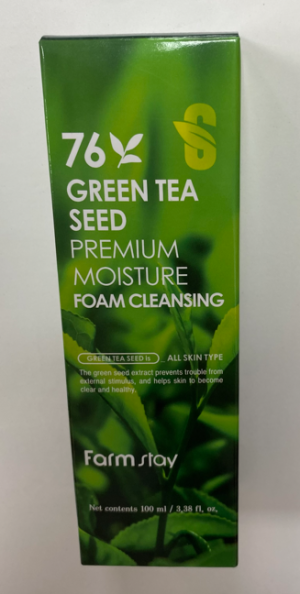 Farmstay 76% Green Tea Seed Premium Moisture Foam Cleansing очищающая пенка для лица100мл