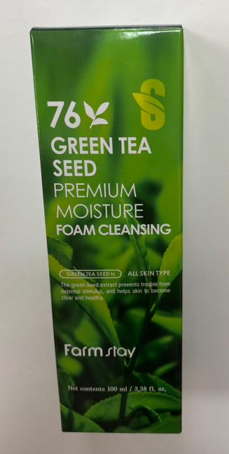 Farmstay 76% Green Tea Seed Premium Moisture Foam Cleansing очищающая пенка для лица100мл