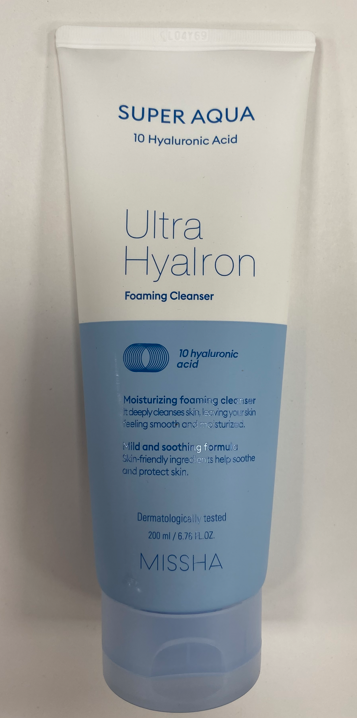 Увлажняющая пенка для умывания Missha Super Aqua Ultra Hyalron Foaming Cleanser 200мл