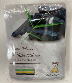 Тканевые маски древес углем экстракты бамбука и черного кунжута MeLoSo Total Solution Charcoal Mask