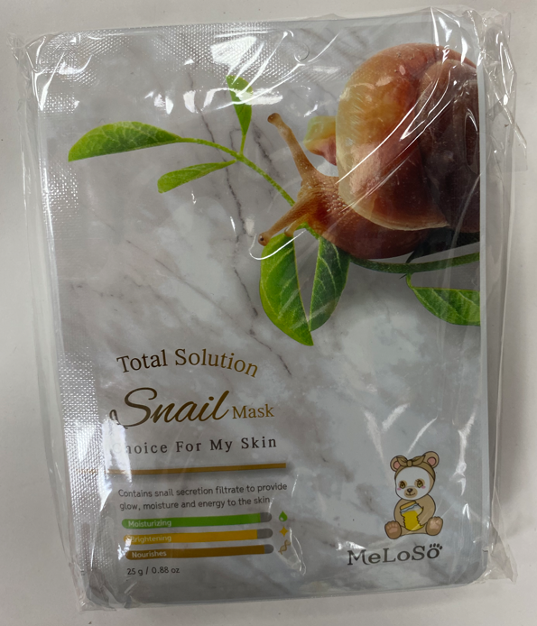 Тканевые маски для лица Meloso Total Solution Snail Mask с экстрактом муцина улитки